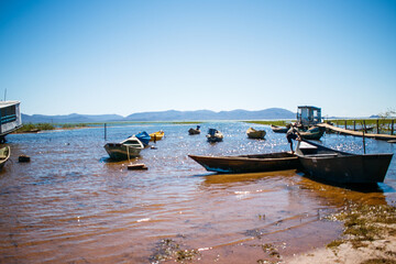Fototapeta na wymiar boats by the river sento sé in bahia