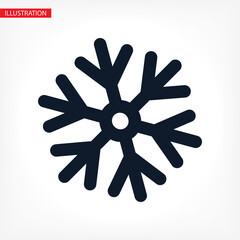 Obraz premium Snowflake vector Icon. Flat logo of snowflake isolated on white background vector Icon. New Year and winter symbol vector Icon. Vector