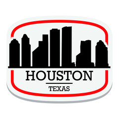 Fototapeta premium Houston Texas Label Stamp Icon Skyline City Design Tourism.
