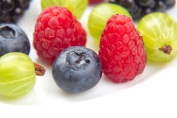  fresh different berries. useful vitamin healthy food fruit. healthy vegetable breakfast