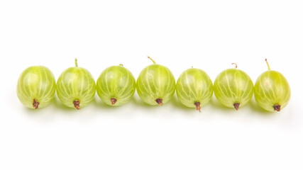 gooseberries berries on a white background. useful vitamin healthy food fruit. healthy vegetable breakfast