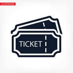 Tickets vector icon. Cinema tickets symbol. Linear style sign for mobile concept and web design vector icon. Tickets symbol illustration. vector icon Pixel vector graphics