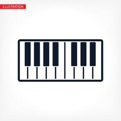 Top view grand piano vector icon. Outline top view grand piano vector icon for web design isolated vector icon on white vector icon background