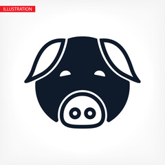 Pig vector icon. Pig vector illustration vector pig sticker icon for boutiques sale icon vector shops