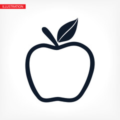 Apple Icon Vector in trendy flat style isolated on grey background. Apple Icon page symbol for your web site design Apple Icon Vector logo, app, UI. Apple Icon Vector illustration