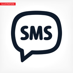 SMS mail vector icon. mail to receive SMS icon. mail to send SMS icon. mail for reading SMS flat