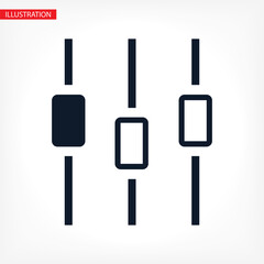 Filter control settings isolated minimal icon in black and white colors. Line vector icon for websites and mobile minimalistic flat design. Modern trend concept design