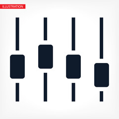 Filter control settings isolated minimal icon in black and white colors. Line vector icon for websites and mobile minimalistic flat design. Modern trend concept design