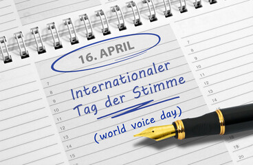 Notiz: 16. April, Internationaler Tag der Stimme