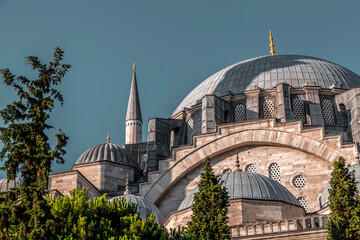 Fototapeta na wymiar Suleymaniye Mosque, located on the Third Hill of Istanbul