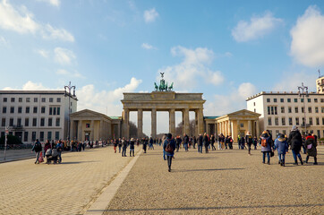 Germany. Berlin. Brandenburg Gate in Berlin. February 16, 2018