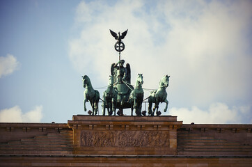 Obraz premium Germany. Berlin. Brandenburg Gate in Berlin. February 16, 2018
