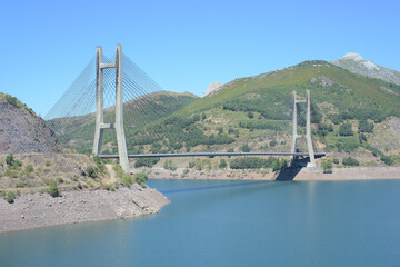 Carlos Fernández Casado bridge, over the Barrios de Luna reservoir, León, Spain. 