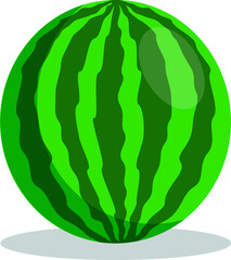 simple vector eps illustration of a watermelon with simple shadows on a white background