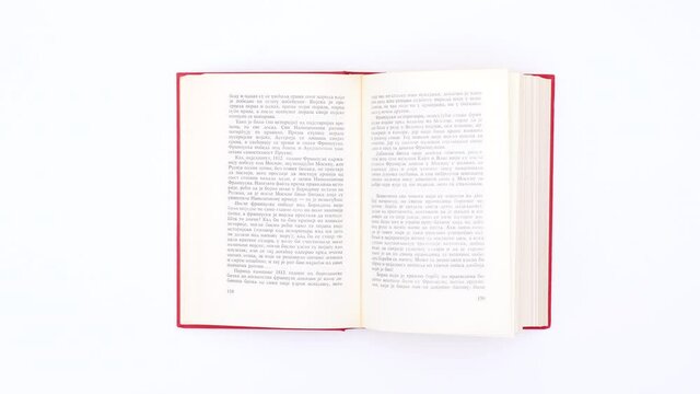 Red book changing pages. Stop motion 