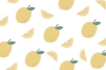 Lemon illustration pattern background template