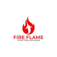 Fire Flame Logo design vector template droplet shape. Red drop Logotype concept icon.