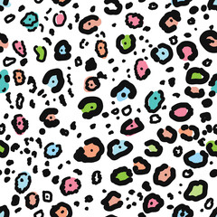 Leopard spotted texture vector illustration. Seamless pattern