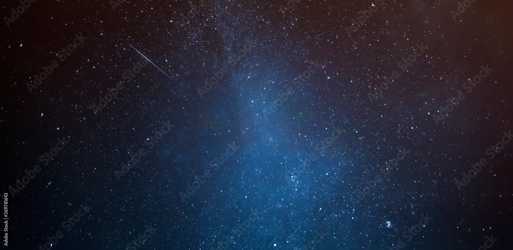 Aufkleber perseid meteor shower in nightly sky with a lot of stars. elements of this image furnished by nasa