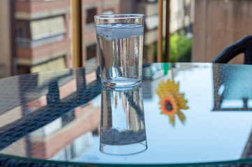 GLASS GLASS WITH WATER AND ICE