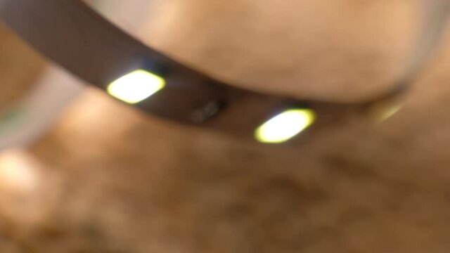 Light emitting diode strip macro defocused shot.