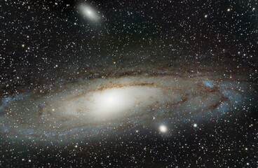 The Andromeda Galaxy, also known as Messier 31, M31, or NGC 224, is a spiral galaxy approximately 780 kiloparsecs 2.5 million light-years from Earth, and the nearest major galaxy to the Milky Way.