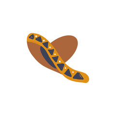 Cute kawaii for death day sombrero with pattern isolated on white background. Flat digital art. Print for banners, poster, sticker, packaging, invitation, wrapping paper, textiles