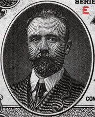 Francisco Madero portrait on Mexico Sonora 50 centavo (1915) banknote, 33th President, Mexican...