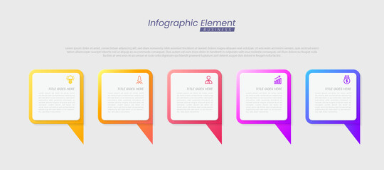 Infographic template with steps for success. presentation with line icons, organization element chart process template with editable text. options for brochure, diagram, workflow, timeline, web design