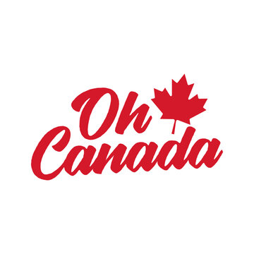 Oh Canada, North America, Vector Text Illustration Background