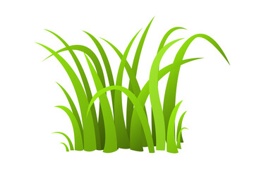 Green grass cartoon illustration. Herb. Fresh plants. Nature.