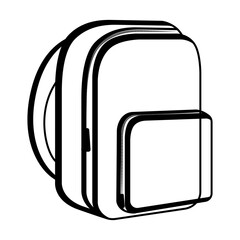 School bag icon. School supplies - Vector illustration