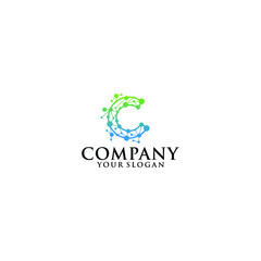 Connect Line Letter C Logo Design Template Element