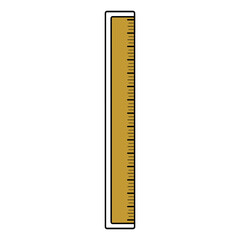 Wooden ruler icon. School supplies icon - Vector