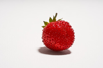 Fresh strawberry macro photo on white isolated background 