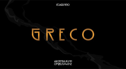 Greco, a classy vintage style typeface. Vector illustration font design - obrazy, fototapety, plakaty