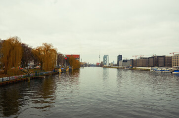 Naklejka premium Germany. Berlin. Cityscape of Berlin. Houses and streets. February 17, 2018