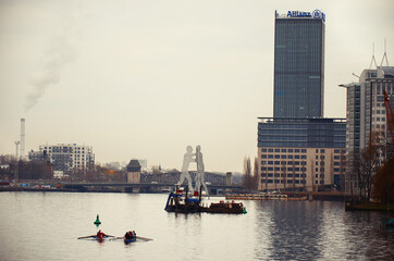 Fototapeta premium Germany. Berlin. Cityscape of Berlin. Houses and streets. February 17, 2018