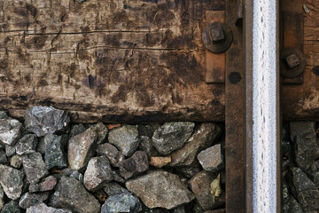 Detail of old railroad track, Slovakia