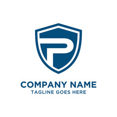 P Letter Shield Logo Vector Design Template