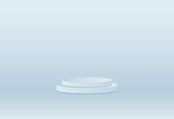 3d blue pastel cylinder podium minimal studio background. Abstract 3d geometric shape object illustration render Display 