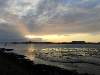 A sunset on the coast of Port Solent in Portsmouth UK.