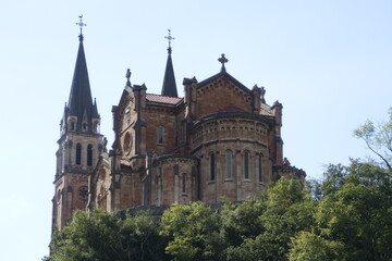 Fototapeta na wymiar View of the Monastery of Covadonga