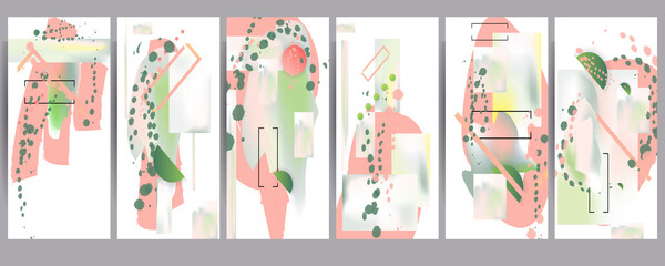 Modern abstract covers set texture foil pearl shades. Cool gradient shapes composition, vector covers design