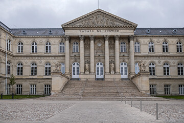 AMIENS, FRANCE - MAY 26, 2019: View of Palace of Justice of Amiens. Palace of Justice (Palais de...