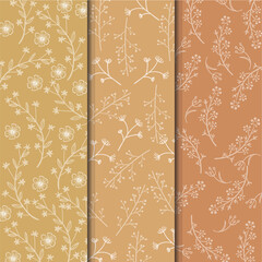 Elegant flower style fabric pattern background set
