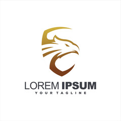 gold eagle head logo design