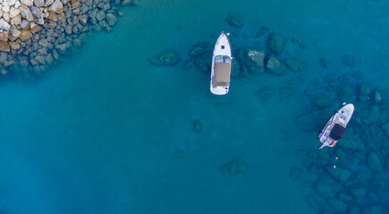 blue boat on the sea