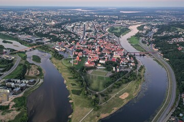 Aerial photo of two rivers