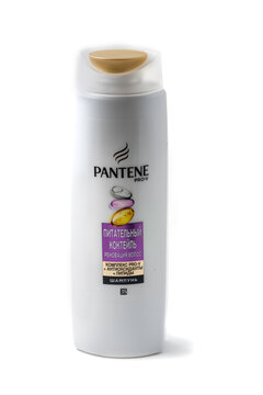 MOSCOW, RUSSIA - AUGUST 07,2020: Pantene Pro-V Shampoo "Nutritious cocktail"